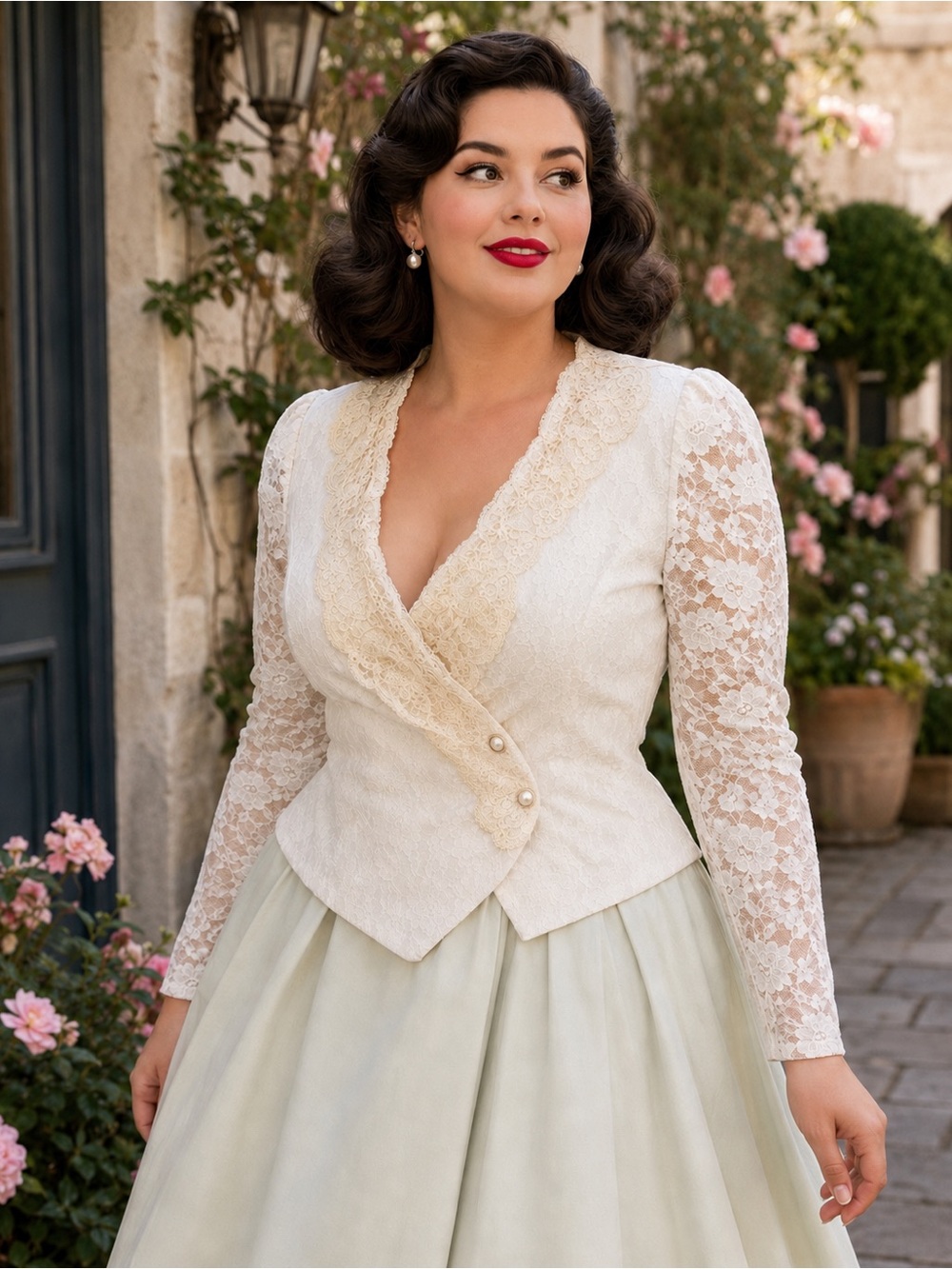 Beautiful true vintage Algofettes lace jacket, brand new with original tags